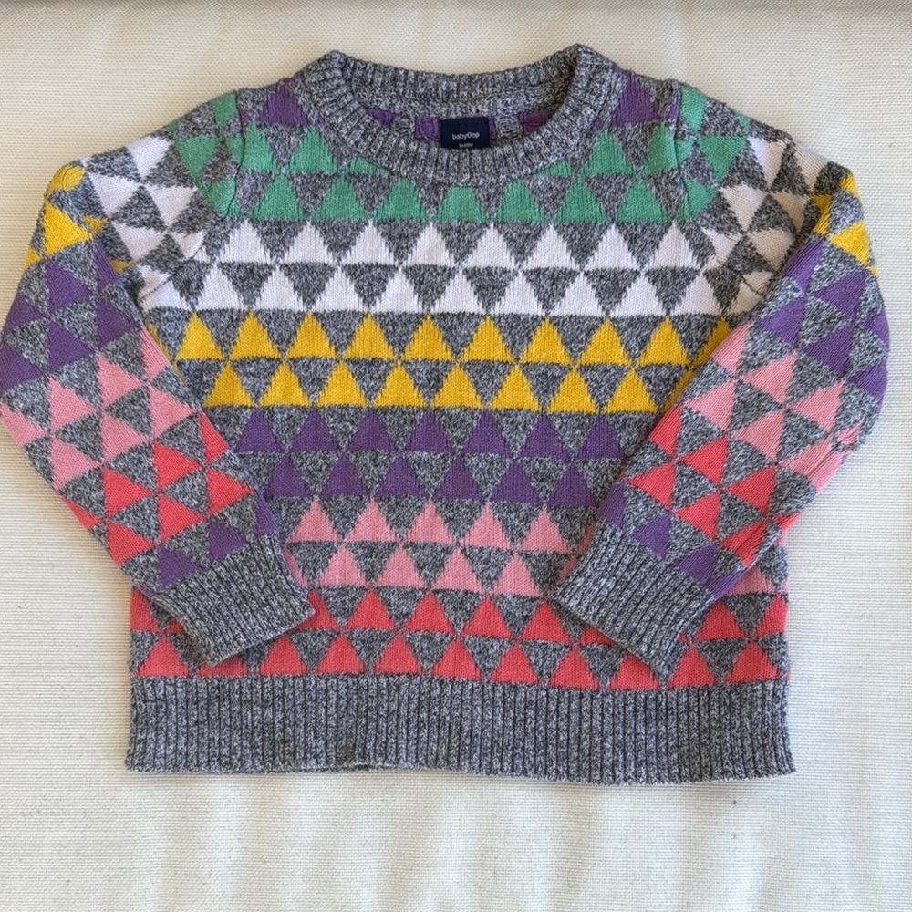 babyGap Size 4T โข Colorful Geometric Crewneck Sweater
